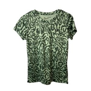 Under Armour Women's UA Velocity Short Sleeve shirt green abstract XS